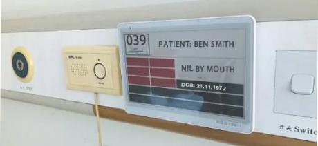 ePaper displays used in medical settings for ward information and patient data